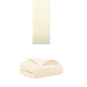REGALWOVEN Solid Stripe Pattern Bathroom Face Hand Towels 14" x 30"/13" x 30" 2 Pcs - 1 of 4