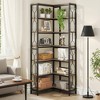 Lirago Gray Particle Board and Metal 7-Tier Corner Bookshelf 23.6x23.6x78.7 Inch Industrial Style Storage Rack - 3 of 4