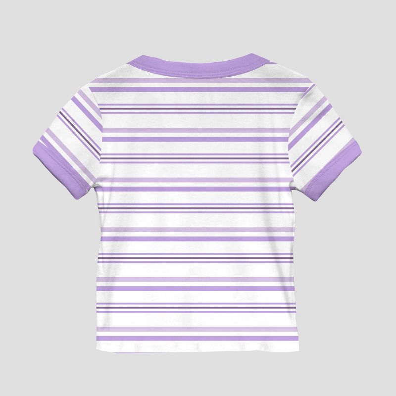 Girls&#39; Hasbro Furby Striped Ringer Short Sleeve Graphic T-Shirt - White/Purple, 3 of 4