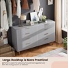 8 Drawer Fluted Dresser for Bedroom, Wide Modern Chest of Drawers, Long Double Dresser TV Stand, Wooden Organizer for Living Room, Hallway - 4 of 4