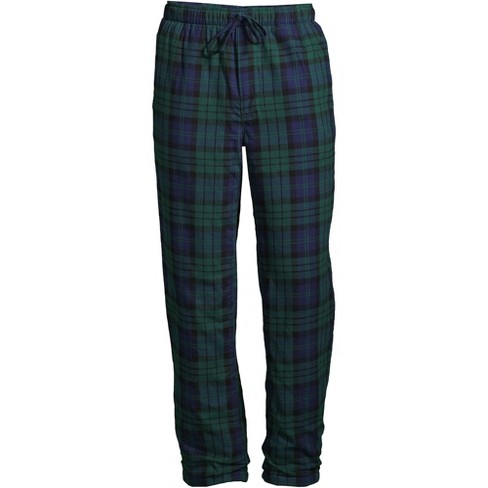 Lands' End Men's High Pile Fleece Lined Flannel Pajama Pants - X Large - Evergreen  Blackwatch Plaid : Target