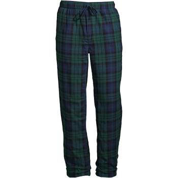 Lands' End Men's High Pile Fleece Lined Flannel Pajama Pants