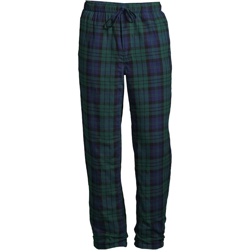 Lands' End Men's High Pile Fleece Lined Flannel Pajama Pants, 3 of 5
