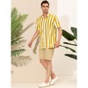 Lars Amadeus Men's Stripe Short Sleeved Color Block Button Down Beach Shirt - 4 of 4