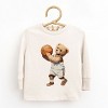 The Juniper Shop Watercolor Basketball Bear Toddler Long Sleeve Tee - 2 of 4
