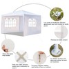 Karl Home | 10 Ft. X 10 Ft. White Iron-Framed PE-Clothed Party Tent With 3 Sidewalls - 2 of 4