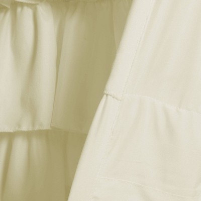 Ivory Ruffled Polyester Rod Pocket Window Valance