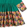 The Pink Picket Fence Louise Twirl Dress Set – Green Dress, Cotton Leggings, Scrunchie & Headband - 2 of 4