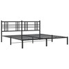 vidaXL Metal Bed Frame without Mattress with Headboard Black 76"x79.9" - 3 of 4