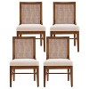 Christopher Knight Home Briar Upholstered Dining Chair with Cane Back and Rubber Wood Legs (Set of 4) - 2 of 4