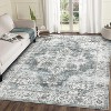 Vintage Floral Washable Area Rug - Non-Slip Non-Shedding Stain Resistant Carpet, Foldable Floor Cover for Living Room, Bedroom, Dining Room Entryway - 2 of 4