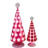 Cody Foster 16.5 Inch Quatrefoil Tree Red Christmas Decorative Tree Set , Christmas Decor Valentine's Day (2PC) - 3 of 4