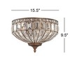 Vienna Full Spectrum Ibeza Vintage Ceiling Light Flush Mount Fixture 15 1/2" Wide Mocha Brown 3-Light Square Cut Crystal for Bedroom Kitchen Hallway - 4 of 4