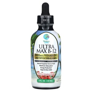 Tropical Oasis Ultra Max B-12, Delicious Strawberry, 5,000 mcg, 4 fl oz (120 ml) - 1 of 4