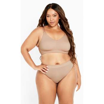Women's Plus Size Wireless Smooth Back Bra - natural | AVENUE