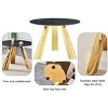 PAGED Round Dining Table Modern Elegant Kitchen Table with Stainless Steel Gold-Plated Legs for Living Room, Easy Assembly - 2 of 4