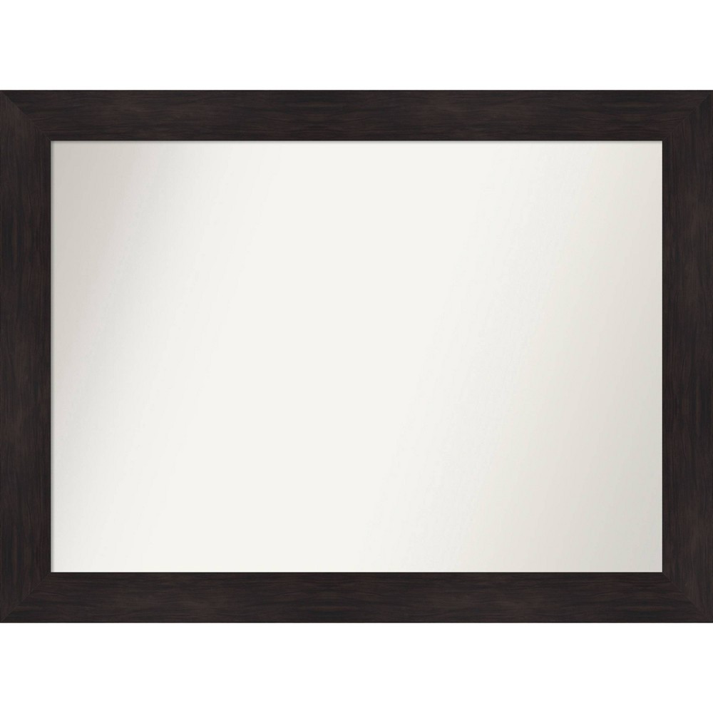 Photos - Wall Mirror 44" x 33" Non-Beveled Furniture Bathroom  Espresso Brown - Aman