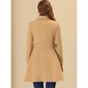 INSPIRE CHIC Women's Winter Overcoat Turn Down Collar Belted Double Breasted Long Coat - 4 of 4