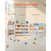 VEVOR Kids Toy Storage with Bookshelf, 4-Tier Toy Storage Organizer with 10 Movable Plastic Bins, Kids Cubby Cabinet with Bookshelf , Gray&Beige - 3 of 4