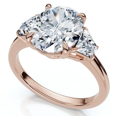 Pompeii3 Certified 2.63Ct Oval & Trapezoid Diamond Ring 14k Gold or Platinum Lab Created