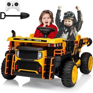 24V 2-Seat Kids R/C Dumper, Ride-on Electric Construction Vehicle with Shovel, Bluetooth, LED Lights and Shock Absorber - 1 of 4