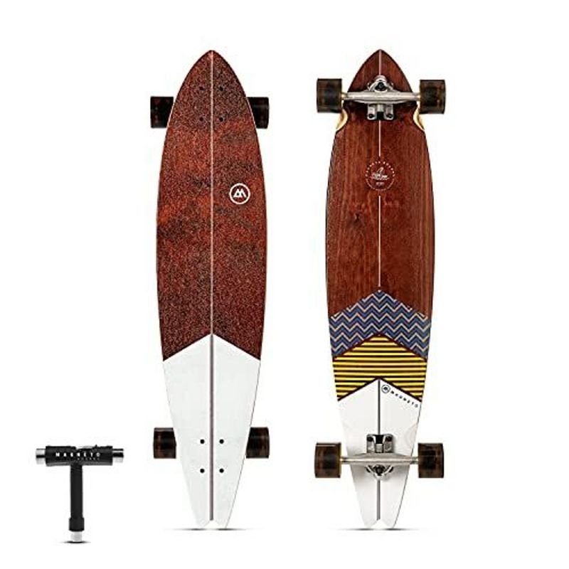 Magneto 40+ inch Kicktail Cruiser Longboard Skateboard & Pintail Long Board Skateboard for Teenagers & Adults (Pintail Swallow), 1 of 9