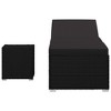 vidaXL Sun Lounger with Cushion and Tea Table Poly Rattan Black - 3 of 4