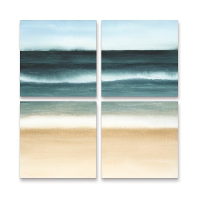 Trademark Fine Art Grace Popp  Oceanic Blur I 4 Piece Panel Set Art