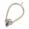 SOHI Women's Sapphire Blue Party Stone Statement Necklace - 2 of 4