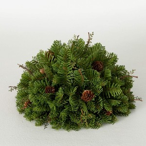 6"H Sullivans Artificial Soft Touch Pine Christmas Orb, Green, Indoor Christmas Decor - 1 of 3