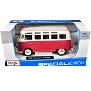 Volkswagen Van Samba Bus Red and White 1/25 Diecast Model by Maisto - 4 of 4