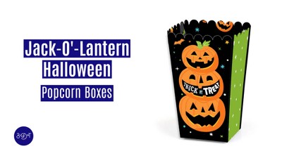 Jack-O'-Lantern Halloween - Kids Halloween Gift Favor Bags - Party Goodie  Boxes - Set of 12