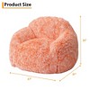 Plush Faux Fur Bean Bag Chair with High Density Foam Filler and Removable Cover - 4 of 4
