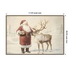 Amanti Art Santa Claus with Reindeer in Winter Wonderland by Melloi Art Prints Canvas Wall Art Print Framed - 3 of 4