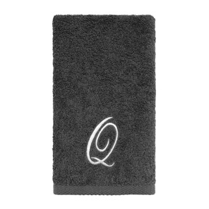 Avanti  Granite with Silver Script Monogram Bath Towel Letter   Q - 1 of 3
