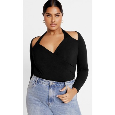 Women's Plus Size Keyla Bodysuit - black | CITY CHIC