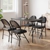 Portable Folding Card Table and Chair Set for 4, 5 Piece PU Upholstered Padded Tabletop and Chairs,for Camping, Dining Room, Office - 3 of 4