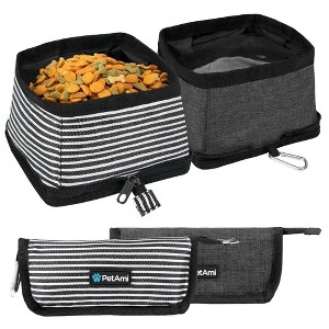 PetAmi Collapsible Dog Bowls 2 Pack, Food and Water Travel Set, Portable Pet Dish No Spill, Foldable Lightweight BPA Free Leakproof - 1 of 4
