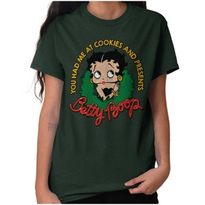 Betty Boop Christmas Wreath Attitude Womens Graphic T Shirt Tees Brisco Brands - 1 of 4