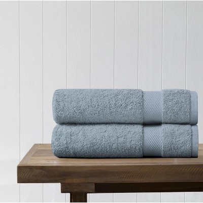 Delara 100% Organic Cotton Soft, Quick Dry & Ultra-Absorbent Hand Towel (Pack of 2), Light Blue