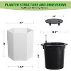 16 Inch Tall Planters Set of 2, Indoor Plants with Water Level Monitor & Drainage Hole & Wheels, Large Planter Pots for Patio, Porch - 4 of 4