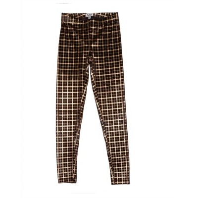 Girl ' Plaid Velour Leggings - MIA