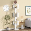 LIVAREEmlen 6 Tier Rotating Bookshelf, Floor Rack Simple Bookcase with Acrylic Plate Student Multi-Function Creative Bookshelf for Living Room - 2 of 4