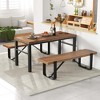 Costway 60" Long Hallway Bench Entryway Bench with Metal Frame Farmhouse Wooden Shoe Rack - 2 of 4