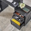 SinCiDo L-Shaped 67" Desk,Farmhouse Computer Desk w/ Charging Station & Filing Cabinets A4/ Letter /F4/ Law,Double-Layer Storage Cabinet,Writing Desk - 3 of 4