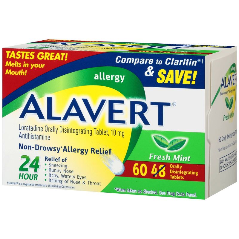 Alavert 24-Hour Allergy Relief Dissolving Tablets - Loratadine - Fresh Mint Flavor - 60ct, 3 of 6