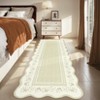 Garvee Area Rugs for Living Room Bedroom Scalloped Floral Bordered Rug Soft Non Slip Low Pile Indoor Carpet - 2 of 4