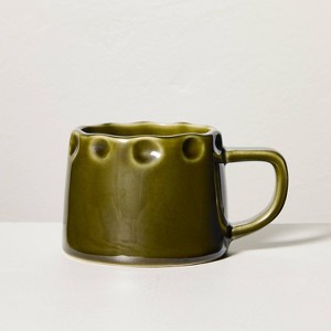 10oz Carved Edge Ceramic Mug Green - Hearth & Hand™ with Magnolia - 1 of 4