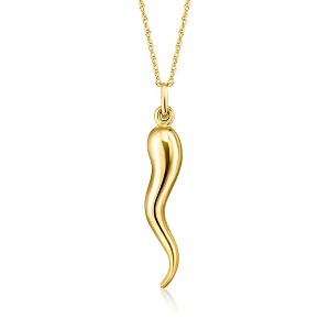 Ross-Simons 14kt Yellow Gold Italian Horn Pendant Necklace - 1 of 4