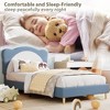 Upholstered Bed Frame for Kids - with Adjustable Scallop Headboard, Cute Velvet Princess Platform Bed, Solid Wood Slats Support, No Box Spring Needed - 2 of 4